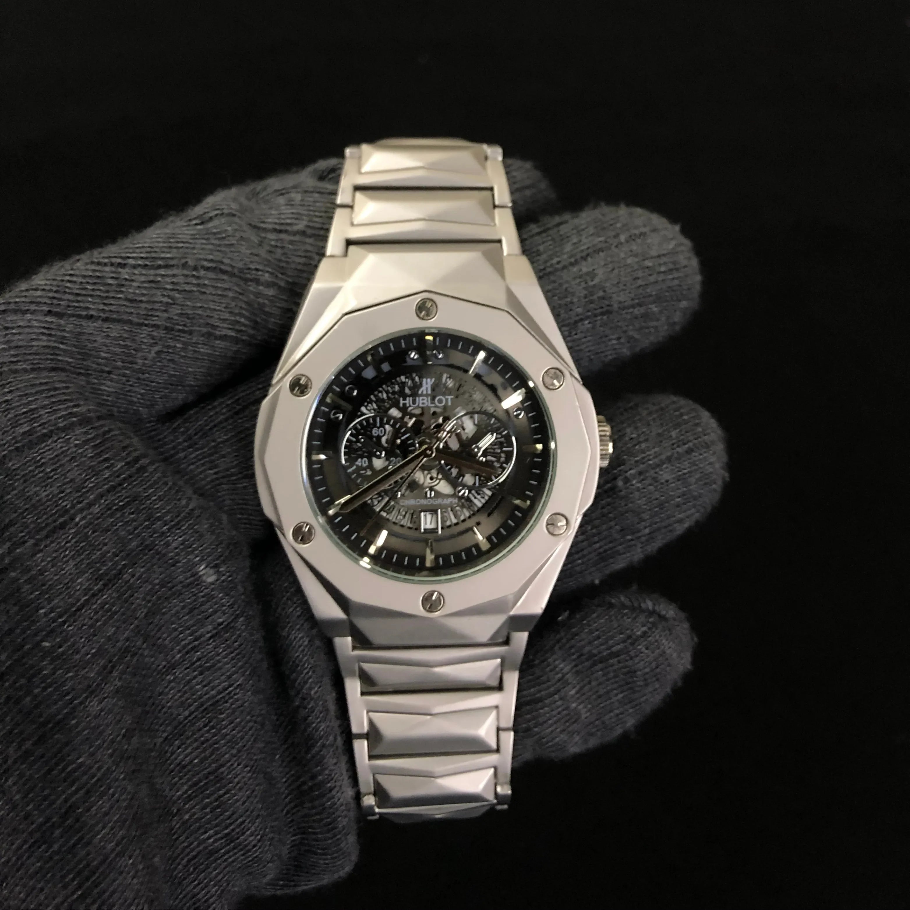 Hublot Diamond Cut Stainless Steel