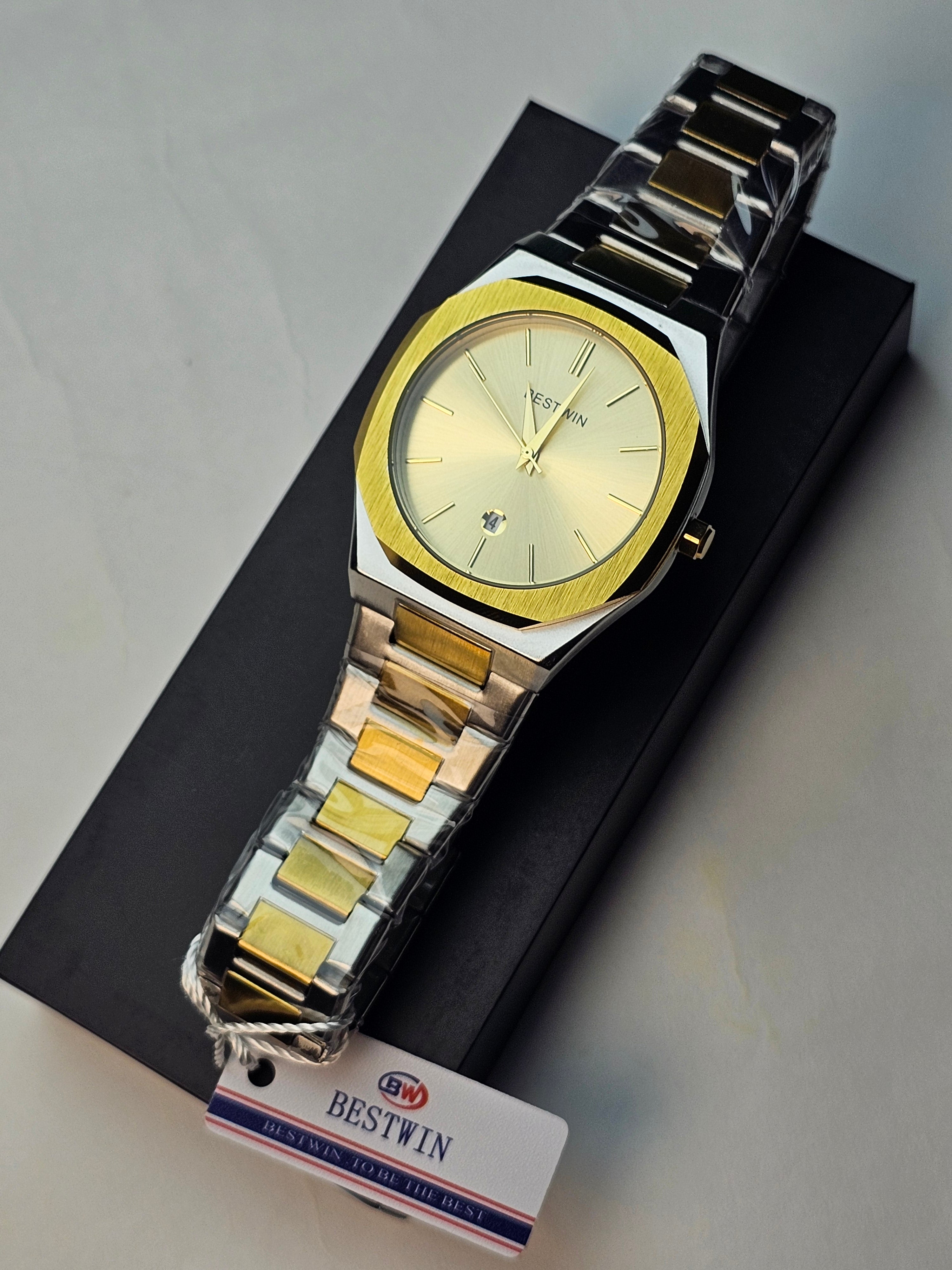 BESTWIN OCTA DATE STEEL WATCH