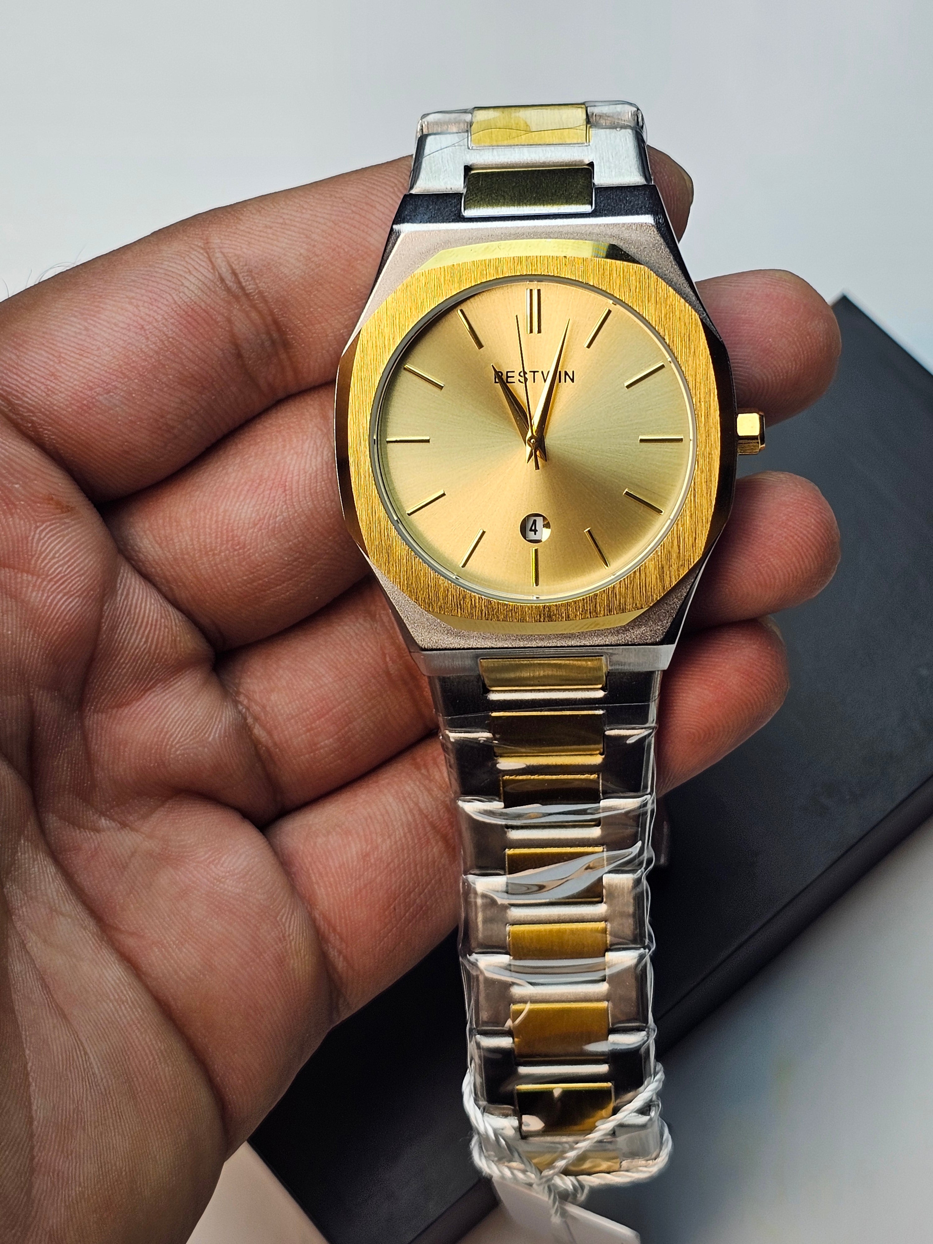 BESTWIN OCTA DATE STEEL WATCH