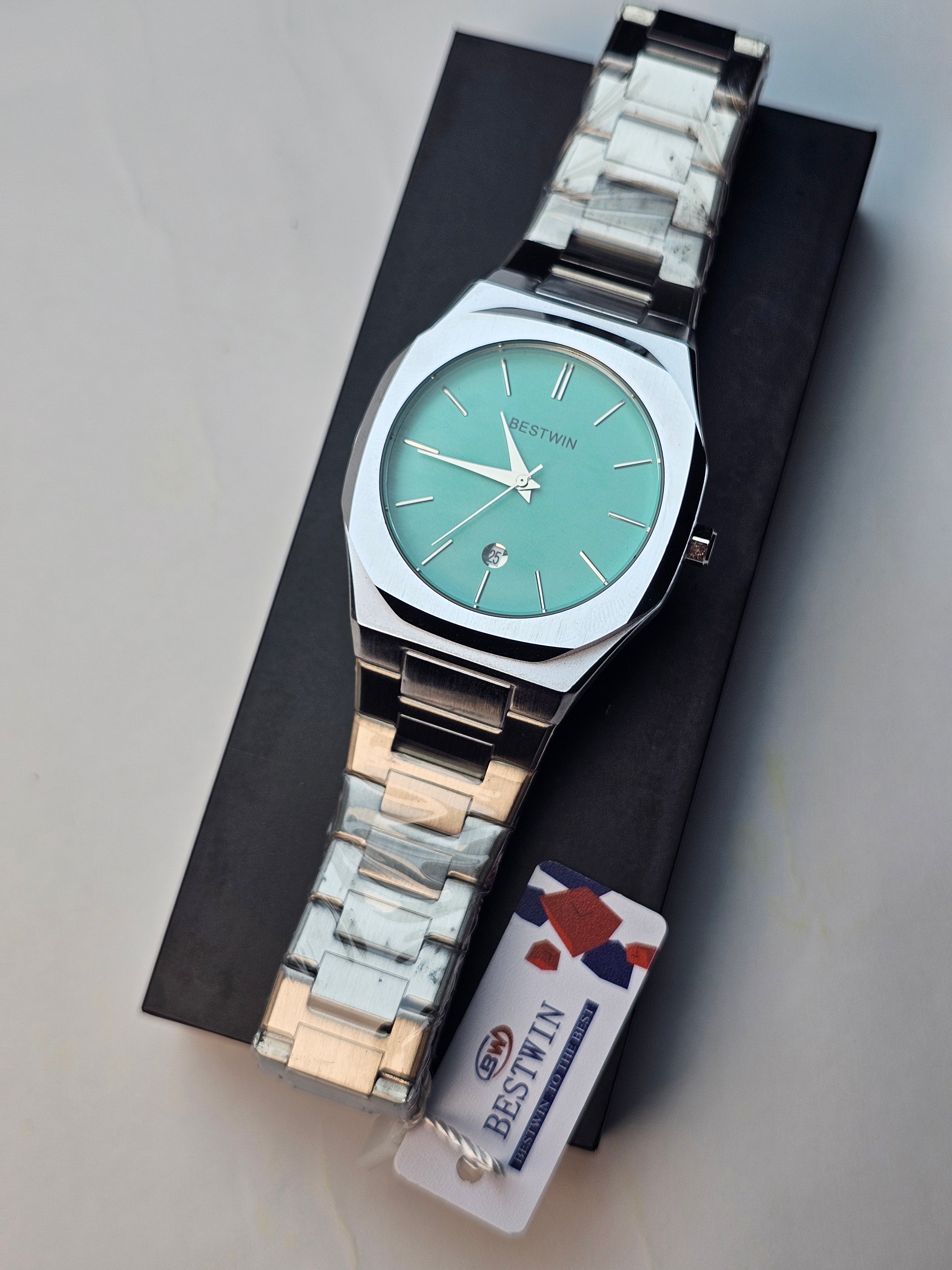 BESTWIN OCTA DATE STEEL WATCH